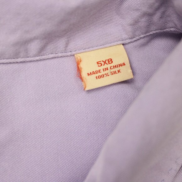 Tommy Bahama Camp Shirt Mens5XB Purple Loop Collar 100% Silk Short Sleeve Button - Picture 8 of 12